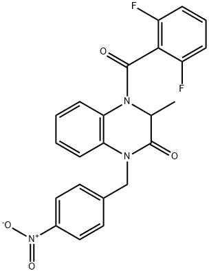 4-(2,6-DIFLUOROBENZOYL)-3-METHYL-1-(4-NITROBENZYL)-3,4-DIHYDRO-2(1H)-QUINOXALINONE Struktur