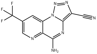 5-AMINO-8-(TRIFLUOROMETHYL)PYRIDO[2,3-E][1,2,3]TRIAZOLO[1,5-A]PYRIMIDINE-3-CARBONITRILE Struktur