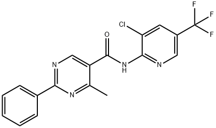 N-[3-CHLORO-5-(TRIFLUOROMETHYL)-2-PYRIDINYL]-4-METHYL-2-PHENYL-5-PYRIMIDINECARBOXAMIDE Struktur