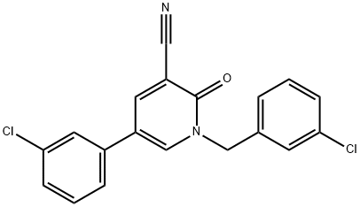 1-(3-CHLOROBENZYL)-5-(3-CHLOROPHENYL)-2-OXO-1,2-DIHYDRO-3-PYRIDINECARBONITRILE Struktur