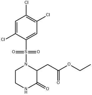 ETHYL 2-(3-OXO-1-[(2,4,5-TRICHLOROPHENYL)SULFONYL]-2-PIPERAZINYL)ACETATE Struktur