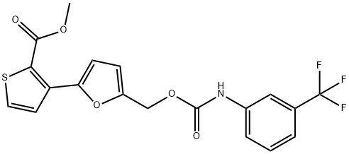 METHYL 3-(5-[(([3-(TRIFLUOROMETHYL)ANILINO]CARBONYL)OXY)METHYL]-2-FURYL)-2-THIOPHENECARBOXYLATE Struktur