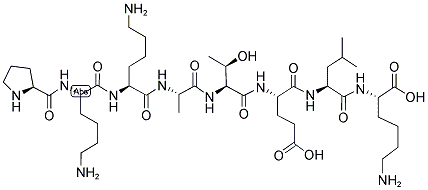 H-PRO-LYS-LYS-ALA-THR-GLU-LEU-LYS-OH Struktur