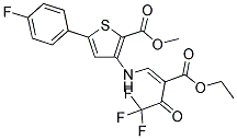 METHYL 3-([2-(ETHOXYCARBONYL)-4,4,4-TRIFLUORO-3-OXOBUT-1-ENYL]AMINO)-5-(4-FLUOROPHENYL)THIOPHENE-2-CARBOXYLATE Struktur