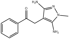 2-(3,5-DIAMINO-1-METHYL-1H-PYRAZOL-4-YL)-1-PHENYL-1-ETHANONE Struktur