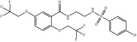 N-(2-([(4-CHLOROPHENYL)SULFONYL]AMINO)ETHYL)-2,5-BIS(2,2,2-TRIFLUOROETHOXY)BENZENECARBOXAMIDE Structure