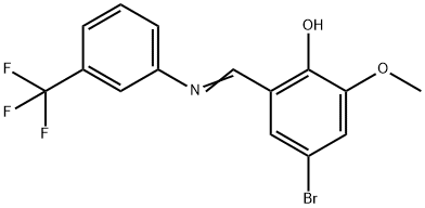 4-BROMO-2-METHOXY-6-(([3-(TRIFLUOROMETHYL)PHENYL]IMINO)METHYL)BENZENOL Struktur