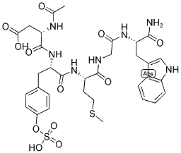 AC-ASP-TYR(SO3H)-MET-GLY-TRP-NH2 Struktur