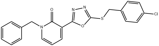 1-BENZYL-3-(5-[(4-CHLOROBENZYL)SULFANYL]-1,3,4-OXADIAZOL-2-YL)-2(1H)-PYRIDINONE Struktur