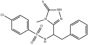 4-CHLORO-N-[1-(4-METHYL-5-SULFANYL-4H-1,2,4-TRIAZOL-3-YL)-2-PHENYLETHYL]BENZENESULFONAMIDE Struktur