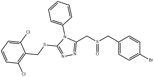 3-([(4-BROMOBENZYL)SULFINYL]METHYL)-5-[(2,6-DICHLOROBENZYL)SULFANYL]-4-PHENYL-4H-1,2,4-TRIAZOLE Struktur