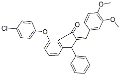 7-(4-CHLOROPHENOXY)-2-[(3,4-DIMETHOXYPHENYL)METHYLENE]-3-PHENYL-1-INDANONE Struktur