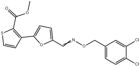 METHYL 3-[5-(([(3,4-DICHLOROBENZYL)OXY]IMINO)METHYL)-2-FURYL]-2-THIOPHENECARBOXYLATE Struktur