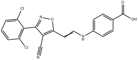 4-((2-[4-CYANO-3-(2,6-DICHLOROPHENYL)-5-ISOXAZOLYL]VINYL)AMINO)BENZENECARBOXYLIC ACID Struktur