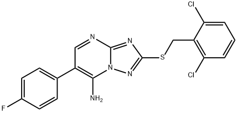 2-[(2,6-DICHLOROBENZYL)SULFANYL]-6-(4-FLUOROPHENYL)[1,2,4]TRIAZOLO[1,5-A]PYRIMIDIN-7-AMINE Struktur