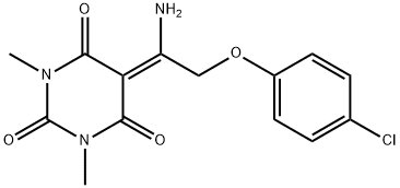 5-[1-AMINO-2-(4-CHLOROPHENOXY)ETHYLIDENE]-1,3-DIMETHYL-2,4,6(1H,3H,5H)-PYRIMIDINETRIONE Struktur