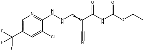 ETHYL N-(3-(2-[3-CHLORO-5-(TRIFLUOROMETHYL)-2-PYRIDINYL]HYDRAZINO)-2-CYANOACRYLOYL)CARBAMATE Struktur