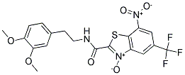 2-([(3,4-DIMETHOXYPHENETHYL)AMINO]CARBONYL)-7-NITRO-5-(TRIFLUOROMETHYL)-1,3-BENZOTHIAZOL-3-IUM-3-OLATE Struktur