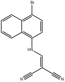 (((4-BROMONAPHTHYL)AMINO)METHYLENE)METHANE-1,1-DICARBONITRILE Struktur