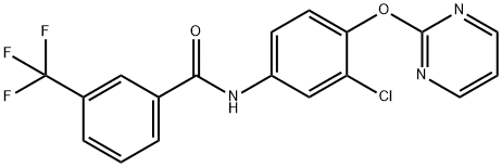 N-[3-CHLORO-4-(2-PYRIMIDINYLOXY)PHENYL]-3-(TRIFLUOROMETHYL)BENZENECARBOXAMIDE Struktur