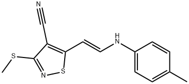 3-(METHYLSULFANYL)-5-[2-(4-TOLUIDINO)VINYL]-4-ISOTHIAZOLECARBONITRILE Struktur