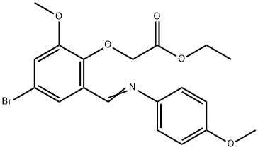 ETHYL 2-(4-BROMO-2-METHOXY-6-([(4-METHOXYPHENYL)IMINO]METHYL)PHENOXY)ACETATE Struktur