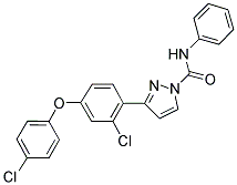 3-[2-CHLORO-4-(4-CHLOROPHENOXY)PHENYL]-N-PHENYL-1H-PYRAZOLE-1-CARBOXAMIDE Struktur