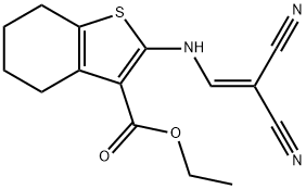 ETHYL 2-((2,2-DICYANOVINYL)AMINO)-4,5,6,7-TETRAHYDROBENZO[B]THIOPHENE-3-CARBOXYLATE Struktur