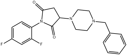 3-(4-BENZYLPIPERAZINO)-1-(2,4-DIFLUOROPHENYL)DIHYDRO-1H-PYRROLE-2,5-DIONE Struktur