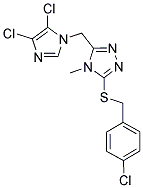 3-[(4-CHLOROBENZYL)THIO]-5-[(4,5-DICHLORO-1H-IMIDAZOL-1-YL)METHYL]-4-METHYL-4H-1,2,4-TRIAZOLE Struktur