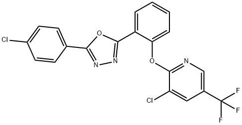 2-[5-(4-CHLOROPHENYL)-1,3,4-OXADIAZOL-2-YL]PHENYL 3-CHLORO-5-(TRIFLUOROMETHYL)-2-PYRIDINYL ETHER Struktur