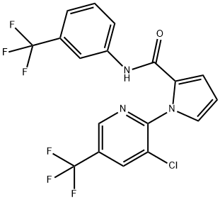 1-[3-CHLORO-5-(TRIFLUOROMETHYL)-2-PYRIDINYL]-N-[3-(TRIFLUOROMETHYL)PHENYL]-1H-PYRROLE-2-CARBOXAMIDE Struktur