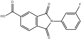 2-(3-FLUORO-PHENYL)-1,3-DIOXO-2,3-DIHYDRO-1H-ISOINDOLE-5-CARBOXYLIC ACID Struktur