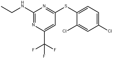 4-[(2,4-DICHLOROPHENYL)SULFANYL]-N-ETHYL-6-(TRIFLUOROMETHYL)-2-PYRIMIDINAMINE Struktur