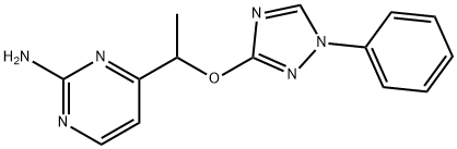 4-(1-[(1-PHENYL-1H-1,2,4-TRIAZOL-3-YL)OXY]ETHYL)-2-PYRIMIDINAMINE Struktur