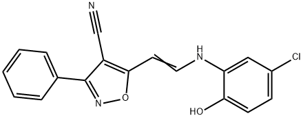 5-[2-(5-CHLORO-2-HYDROXYANILINO)VINYL]-3-PHENYL-4-ISOXAZOLECARBONITRILE Struktur