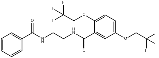 N-[2-(BENZOYLAMINO)ETHYL]-2,5-BIS(2,2,2-TRIFLUOROETHOXY)BENZENECARBOXAMIDE Struktur