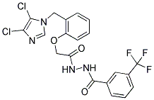 N'1-[3-(TRIFLUOROMETHYL)BENZOYL]-2-(2-[(4,5-DICHLORO-1H-IMIDAZOL-1-YL)METHYL]PHENOXY)ETHANOHYDRAZIDE Struktur