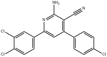 2-AMINO-4-(4-CHLOROPHENYL)-6-(3,4-DICHLOROPHENYL)NICOTINONITRILE Struktur