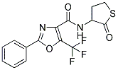 N-[2-OXOTETRAHYDROTHIOPHEN-3-YL]-2-PHENYL-5-(TRIFLUOROMETHYL)OXAZOLE-4-CARBOXAMIDE Struktur