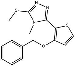 3-[3-(BENZYLOXY)-2-THIENYL]-4-METHYL-5-(METHYLSULFANYL)-4H-1,2,4-TRIAZOLE Struktur