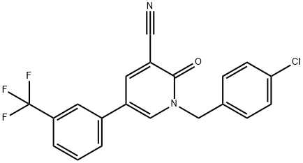 1-(4-CHLOROBENZYL)-2-OXO-5-[3-(TRIFLUOROMETHYL)PHENYL]-1,2-DIHYDRO-3-PYRIDINECARBONITRILE Struktur