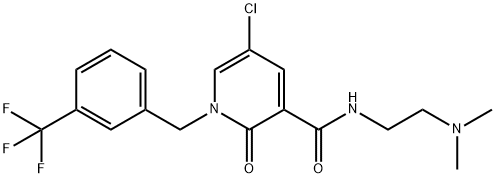 5-CHLORO-N-[2-(DIMETHYLAMINO)ETHYL]-2-OXO-1-[3-(TRIFLUOROMETHYL)BENZYL]-1,2-DIHYDRO-3-PYRIDINECARBOXAMIDE Struktur