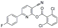 3-CYANO-6-(4-FLUOROPHENYL)-2-PYRIDINYL 2,6-DICHLOROBENZENECARBOXYLATE Struktur