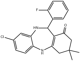 2,10-DIAZA-13-CHLORO-9-(2-FLUOROPHENYL)-5,5-DIMETHYLTRICYCLO[9.4.0.0(3,8)]PENTADECA-1(11),3(8),12,14-TETRAEN-7-ONE Struktur