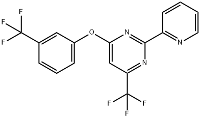 2-(2-PYRIDINYL)-4-(TRIFLUOROMETHYL)-6-[3-(TRIFLUOROMETHYL)PHENOXY]PYRIMIDINE Struktur