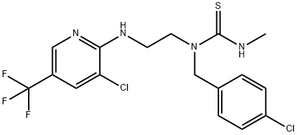 N-(4-CHLOROBENZYL)-N-(2-([3-CHLORO-5-(TRIFLUOROMETHYL)-2-PYRIDINYL]AMINO)ETHYL)-N'-METHYLTHIOUREA Struktur