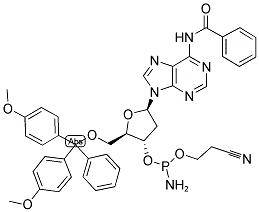 5'DIMETHOXYTRITYL DA(BZ) BETA-CYANOETHYL PHOSPHORAMIDITE Struktur