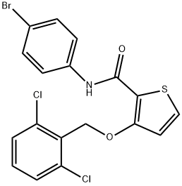 N-(4-BROMOPHENYL)-3-[(2,6-DICHLOROBENZYL)OXY]-2-THIOPHENECARBOXAMIDE Struktur