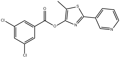 5-METHYL-2-(3-PYRIDINYL)-1,3-THIAZOL-4-YL 3,5-DICHLOROBENZENECARBOXYLATE Struktur